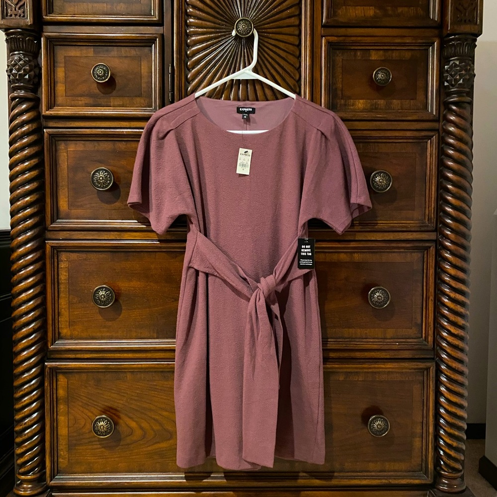 Mauve Express tie front dress